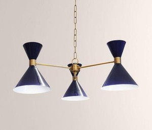 lot 29439 image: Vintage 3-Light with Metal Shades,Oil Rubbed BronzeBlack