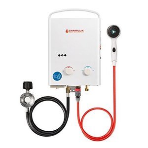 lot 29456 image: Camplux 5L 1.32 GPM Outdoor and Indoor Portable Propane Tankless Water Heater