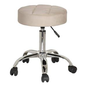 lot 29479 image: Hillsdale Nora Tufted Adjustable Backless Vanity Office Stool with Casters