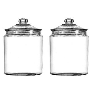 lot 29481 image: Anchor Hocking Glass Storage Heritage Hill Jar, 1 Gal, Set of 2