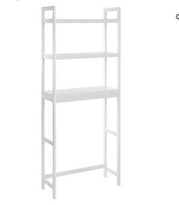 lot 29493 image: SONGMICS Over The Toilet Storage, 3-Tier Bamboo Bathroom Organizer