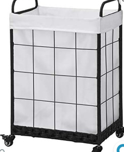 lot 29502 image: Laundry Hamper with Heavy Duty Rolling Lockable Wheels,Durable Laundry Basket