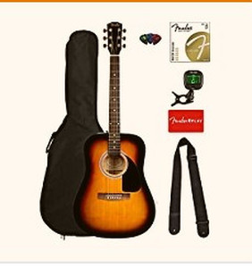 lot 29510 image: Fender Dreadnought Acoustic Guitar and Accessories