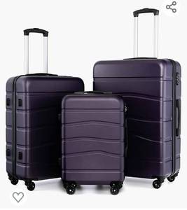 lot 29511 image: Long Vacation Luggage 3 Piece Set Suitcase,Purple