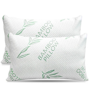 lot 29522 image: 2 - Bamboo Memory Foam Pillows,
