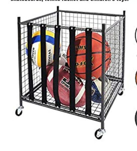 lot 29590 image: Rolling Sports Ball Storage Cart