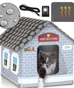 lot 29600 image: PETYELLA Heated Cat Houses for Outdoor Cats in Winter