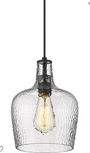 lot 29614 image: Autelo Glass Pendant Light 8in.Modern Pendant Lighting Hanging Lamp