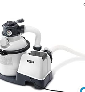 lot 29648 image: INTEX 26643EG SX1500 Krystal Clear Sand Filter Pump for Above Ground Pools,10in