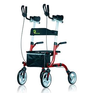lot 29659 image: WINLOVE Folding Rollator Walker Mobility Walking Aid,Red