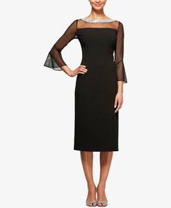 lot 29725 image: Nordstrom Alex Evenings Embellished Shift Dress,Black,14
