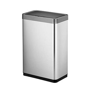 lot 29797 image: EKO Mirage X 80 Liter  21.1 Gallons Motion Sensor Trash can, Brushed Stainless Steel