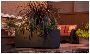 lot 31 image: PolyStone Milan Tall Trough Planter, 46W x 19H x 17D, Black