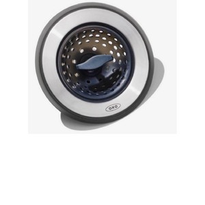 lot 1607 image: OXO Good Grips Silicone Sink Strainer with Stopper, Silver