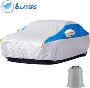 lot 1609 image: HIRALIY 6 Layers Waterproof Car Cover Fit 178 to 193 inch, All Weather Snowproof UV Protection Windproof Outdoor Full car Cover, Universal Fit for Sedan