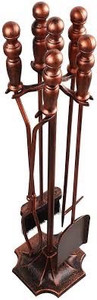 lot 1618 image: Gardguard 5 Pcs Fireplace Tools Set Black - 32 Fire Place Accessories Set Outdoor with Ergonomic Handles, Wrought Iron Hearth Stove Accessories Kit Indoor Contain Stand Poker Tongs Brush and Shovel