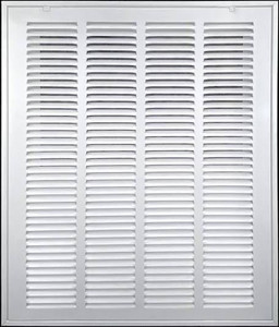 lot 1627 image: 20W x 30H Duct Opening Measurements Steel Return Air Filter Grille Removable Door for 1-inch Filters  Vent Cover Grill, White  Outer Dimensions 22 58W X 32 58H for 20x30 Duct Opening