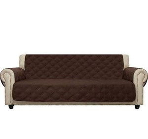 lot 1629 image: CHHKON Sofa Cover 100% Waterproof Non-Slip Quilted Furniture Protector Sofa Slipcover for Children, Pets for Leather Couch (Chocolate, 78)