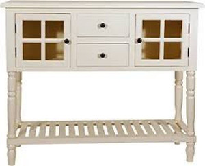 lot 1700 image: D�COR THERAPY Morgan Two Door Console Table, Antique White.