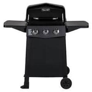 lot 1705 image: 3-Burner Open Cart Propane Gas Grill in Black