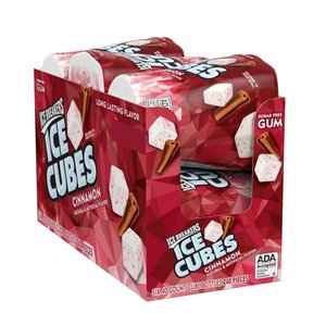 lot 50127 image: ICE BREAKERS ICE CUBES Cinnamon Flavored Sugar Free Chewing Gum, Made with Xylitol, 40 Piece, Container (6 ct)