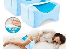 lot 50177 image: Trademark Supplies Leg Positioner Knee Pillow Memory Foam with Cooling Gel Pad - Removable and Washable Cover and Strap - Promotes Better Sleep, Improve Blood Circulation