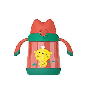 lot 50207 image: AINAAN Stainless Steel Travel Mug Thermos Kids Flask Thermal Cup BPA Free with Straw Water Bottle 350ml ��Yellow��