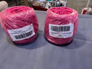 lot 50250 image: (2) SANGTQ 4-Strand Twisted Cotton Cord Macrame Cord Polyester Cotton Bohemia DIY Macrame Rope Handmade Craft Knitting Christmas Cord Soft Undyed Cotton Rope (Pink, 3mm 109yard (100m))
