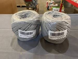 lot 50254 image: (2) SANGTQ 4-Strand Twisted Cotton Cord Macrame Cord Polyester Cotton Bohemia DIY Macrame Rope Handmade Craft Knitting Christmas Cord Soft Undyed Cotton Rope (Gray, 3mm 109yard (100m))