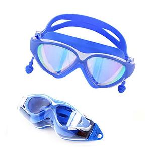lot 50267 image: Advanced Silicone Swim Goggles, Blue-White