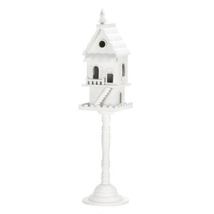 lot 50296 image: TWO STORY PEDESTAL BIRDHOUSE