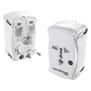 lot 50319 image: Conair All-in-One Adapter Plug with Surge Protection, White