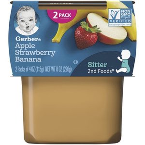 lot 50380 image: (Pack of 16) Gerber 2nd Foods Apple Strawberry Banana Baby Food, 4 oz Tubs