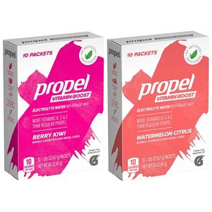 lot 50399 image: Propel Vitamin Boost Powder, 2 Flavor Variety Pack, 0.16oz Sticks, 50 Count