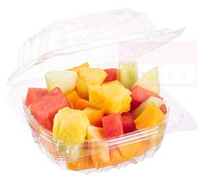 lot 50437 image: Disposable 5 Clamshell Square Clear Hinged 500 Pack Take-Out Plastic Salad Go Sandwich Containers Size 5 38 x 5 14 x 2 58