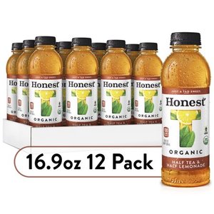 lot 50438 image: Honest Tea Organic Fair Trade Half Tea & Half Lemonade Gluten Free, 16.9 fl oz, 12 Pack