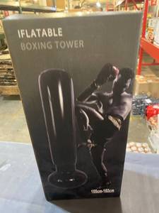 lot 50440 image: Portzon Inflatable Boxing Column, Free-standing Fitness Punching Bag, 63 Inches