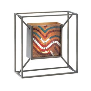 lot 50441 image: Zingz & Thingz Mosaic Waves Iron and Glass Wall Sconce