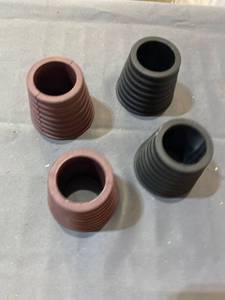 lot 50448 image: LOCOLO 4 Pack Umbrella Pole Wedge Fits 1.5 Inch Umbrella, Umbrella Cone for Patio Table Hole Opening Base 1.9 to 2.6 inch (4, Brown, Black)