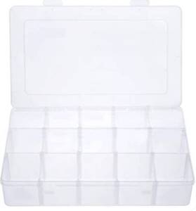 lot 50464 image: Jewelry Organizer Divider Storagable Clear Plastic Box (15 Grid)