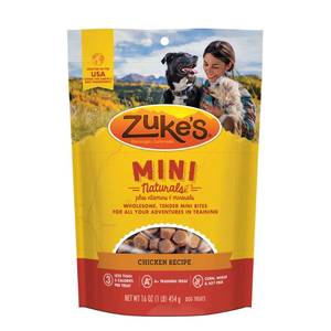 lot 50471 image: Zukes Mini Naturals Roasted Chicken Dog Treats, 16 Oz