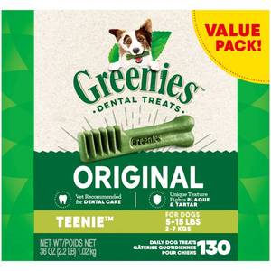 lot 50479 image: GREENIES Original TEENIE Natural Dental Dog Treats, 36 oz. Pack