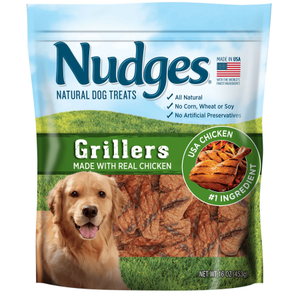 lot 50500 image: Nudges Grillers with Real Chicken Dog Treats, 16 Oz.