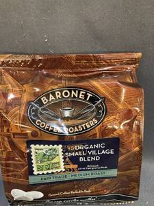 lot 50079 image: Baronet Coffee Fair Trade Organic Small Village Blend 140 G, 18 Count Coffee P