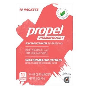 lot 50058 image: PROPEL WATERMELON CITRUS VITAMIN BOOST POWDER Singles (10 packets x 5 box)