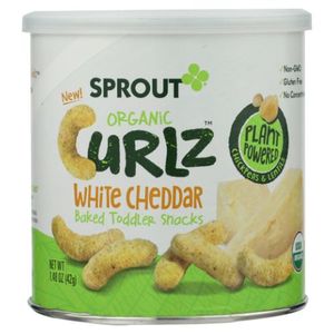 lot 50070 image: Sprout Foods Organic White Cheddar Curlz Toddler Snacks - 1.48oz