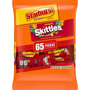 lot 50071 image: Skittles and Starburst Fun Size Mix Bite Size Candies - 31.9oz65ct