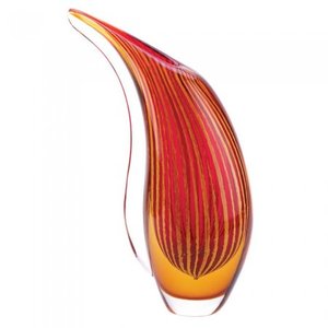 lot 50150 image: CRIMSON SUNSET ART GLASS VASE