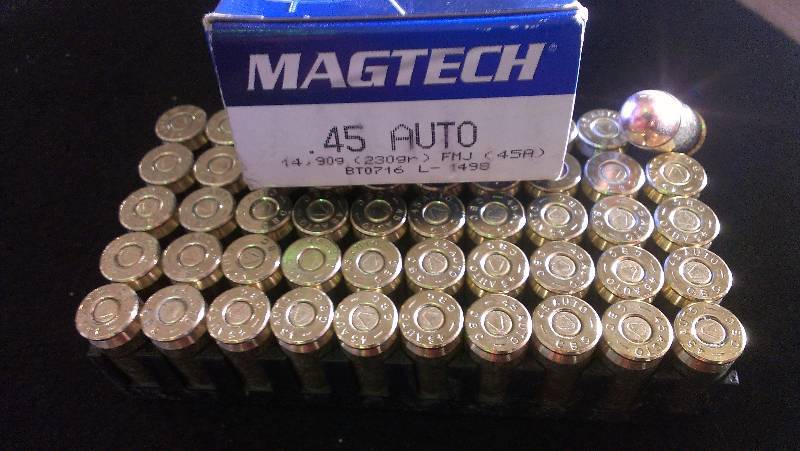 lot 1827 image: 50 Rounds of Magtech .45 caliber 230gr FMJ