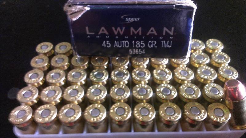 lot 1829 image: 50 Rounds of Lawman .45 caliber 185gr TMJ